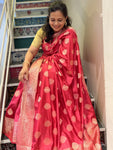 Cotton Silk Butti Jari Saree - Pink