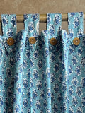 Floral Curtain - Blue Butti