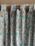 Floral Curtain - Grey Floral
