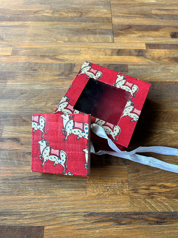 Fabric Box + Notepad - Red