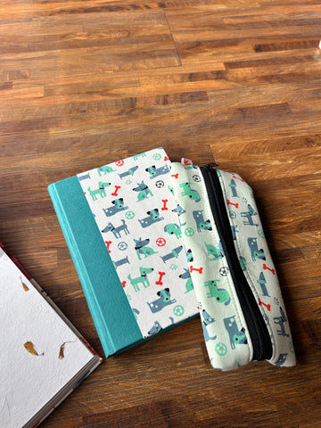 Fabric Diary + Pouch Set - White