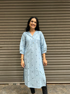 Light Blue Cotton Kurti
