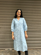 Light Blue Cotton Kurti
