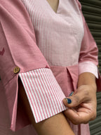 Cotton A-Line Kurti - Pink