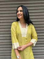 Mustard Yellow Cotton Kurti