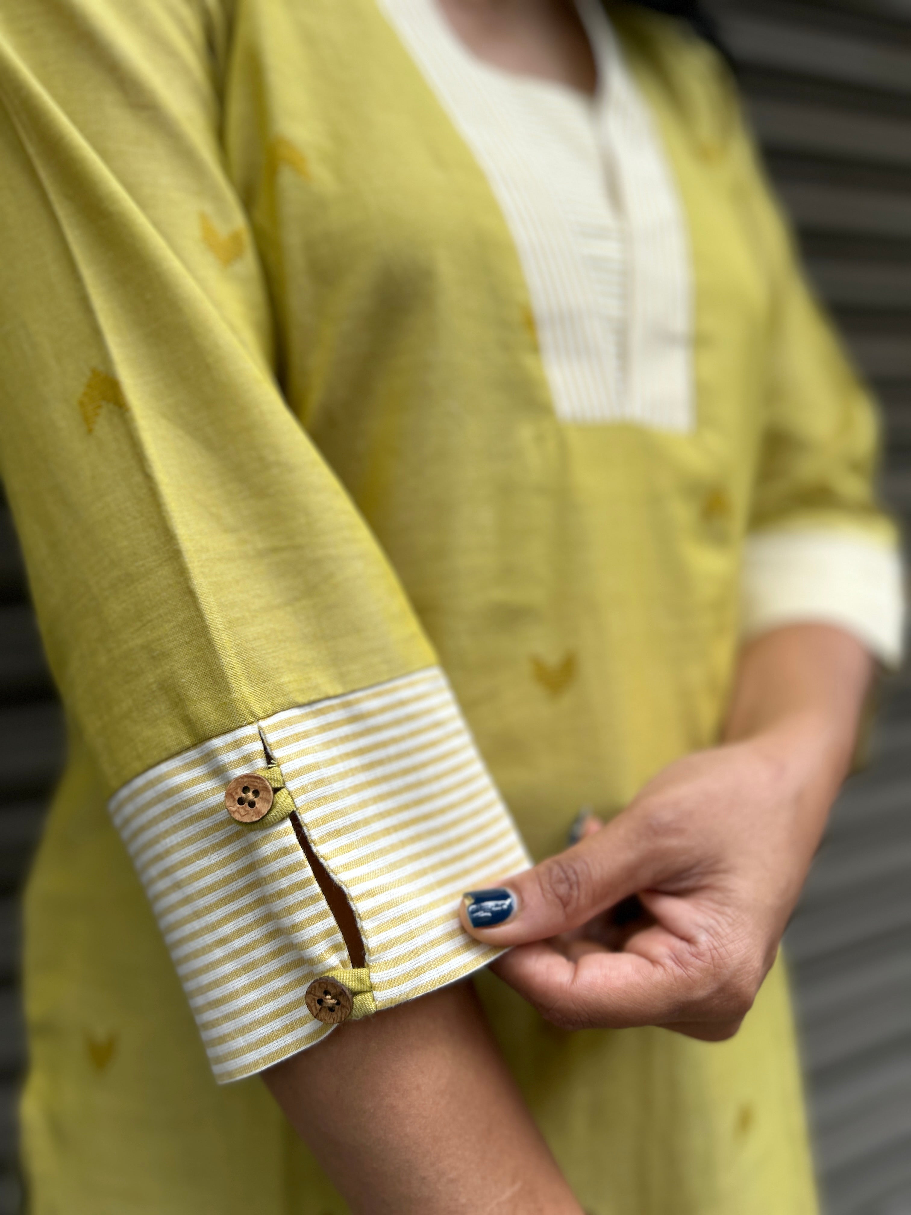 Mustard Yellow Cotton Kurti