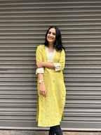 Mustard Yellow Cotton Kurti