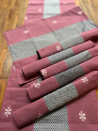 Table Mat & Table Runner Set - Pink & Dark Grey Khun