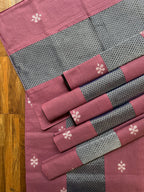 Table Mat & Table Runner Set - Pink & Dark Grey Khun