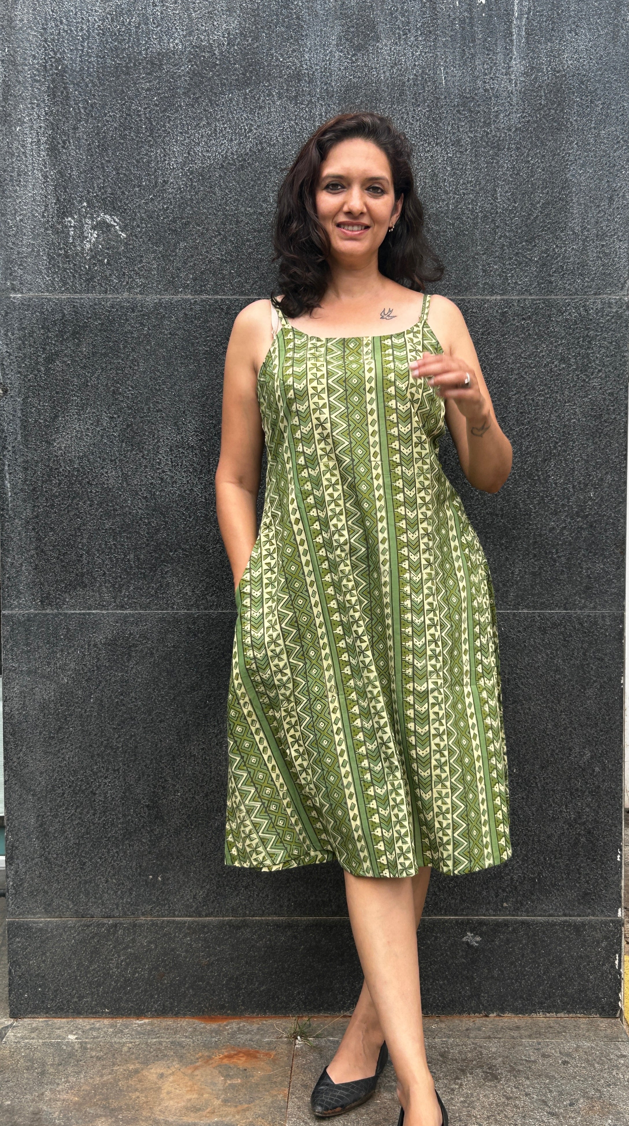 Woman's Casual Dress- Green