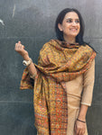 Kashmiri Floral Stole-cum-Shawls - Yellow