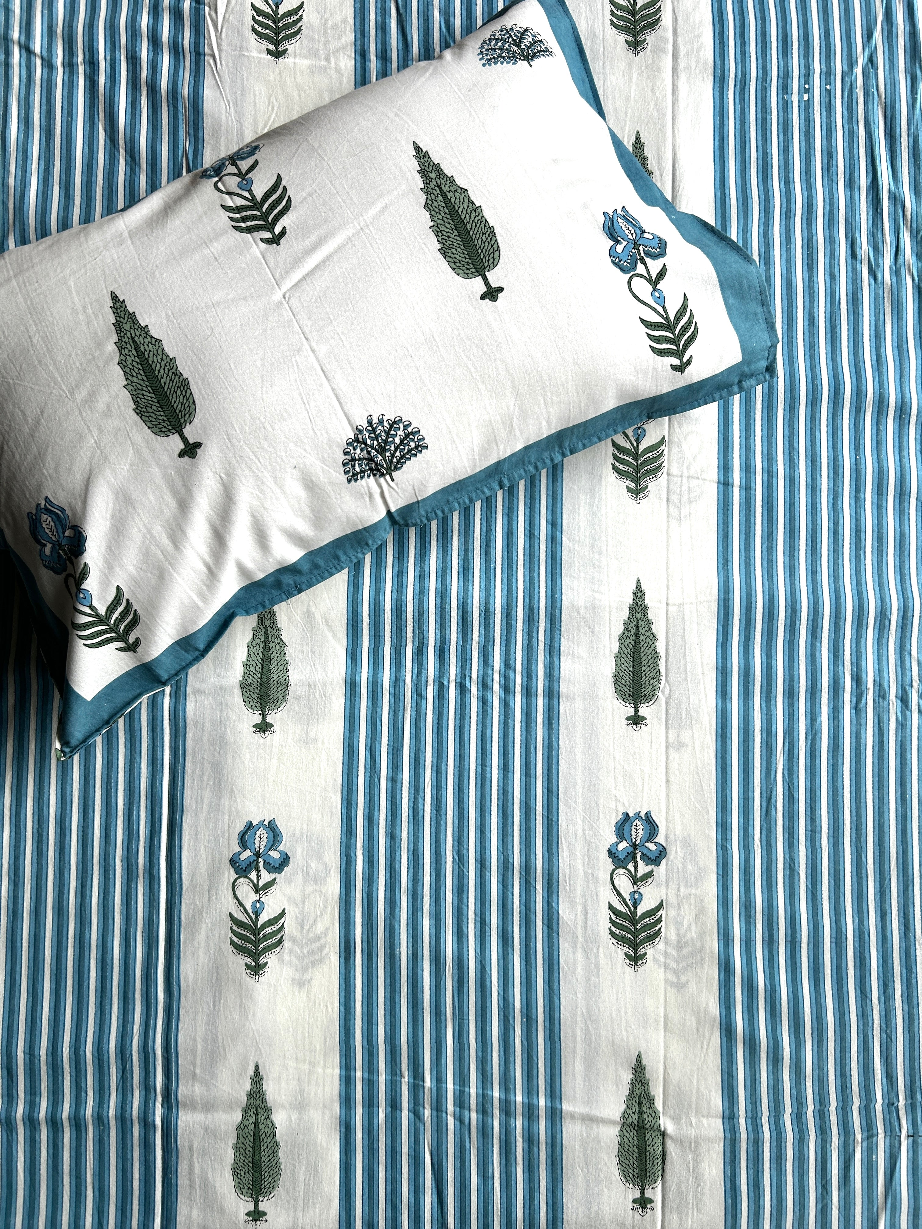 Baagh Superking Bedsheet - Blue