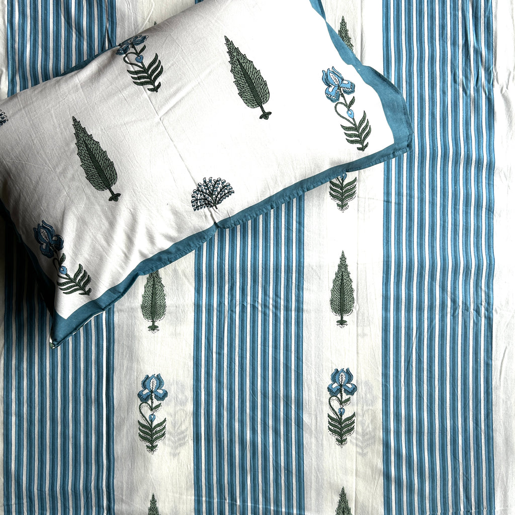 Baagh Superking Bedsheet - Blue