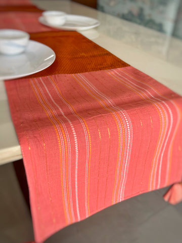 Falling Table Runner - Peach + Orange Khun