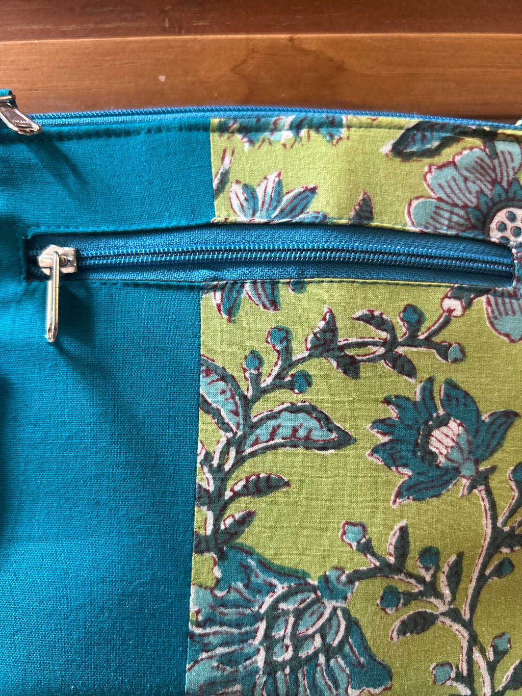 Cotton Bag - Small - Blue & Green