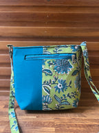 Cotton Bag - Medium - Blue & Green