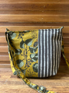 Cotton Bag - Medium - Yellow & Grey