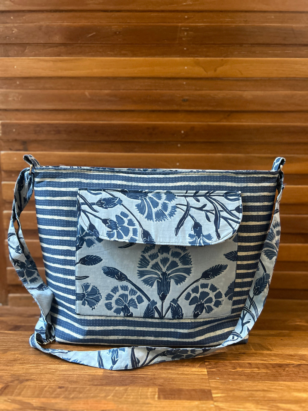 Cotton Rectangle Bag - Blue