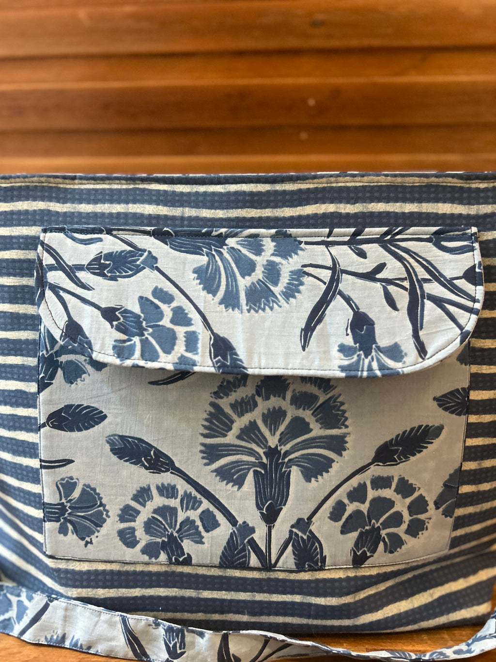 Cotton Rectangle Bag - Blue