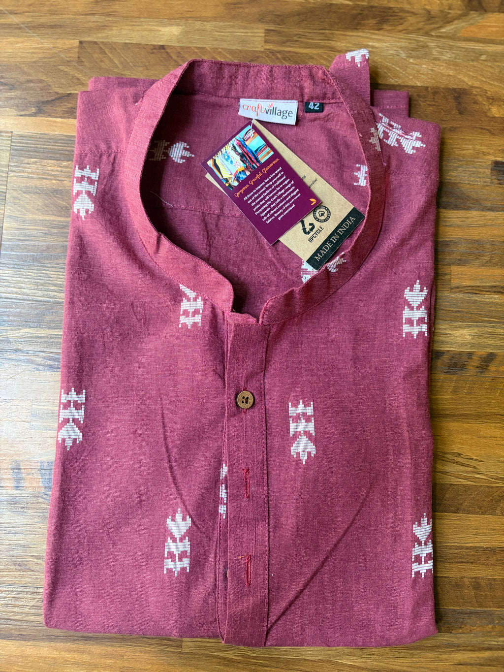 Men's Short Kurta - Purple