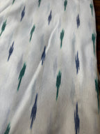 Men's Short Kurta - White Ikat