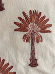 Sanganeri Double Bedsheet - Brown Tree Motif
