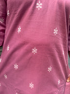 Woman's Semi Festive Cotton Kurti - Pink