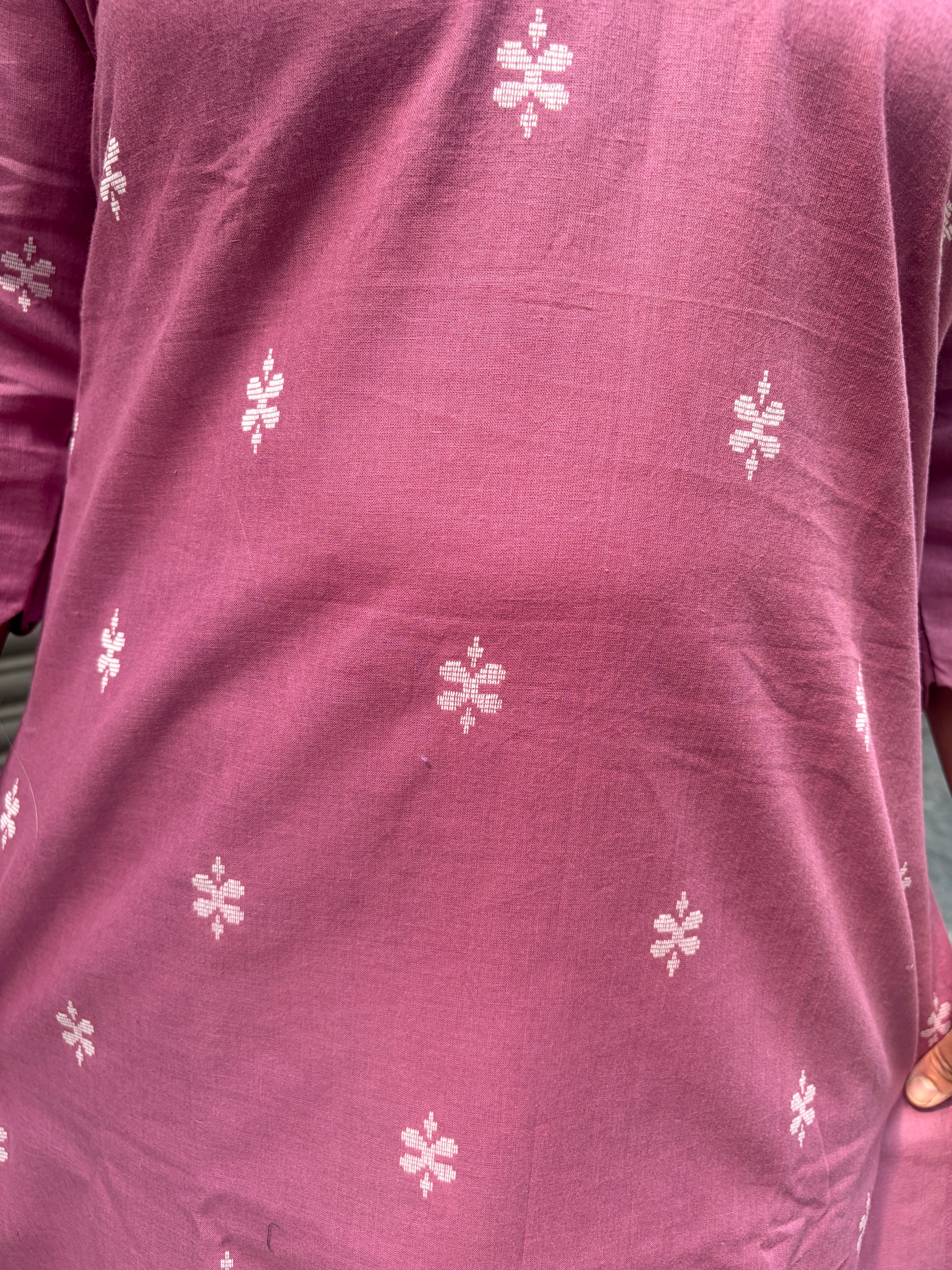 Woman's Semi Festive Cotton Kurti - Pink