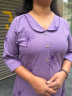 BAHAAR - Organic Cotton Woman's Dress - Purple