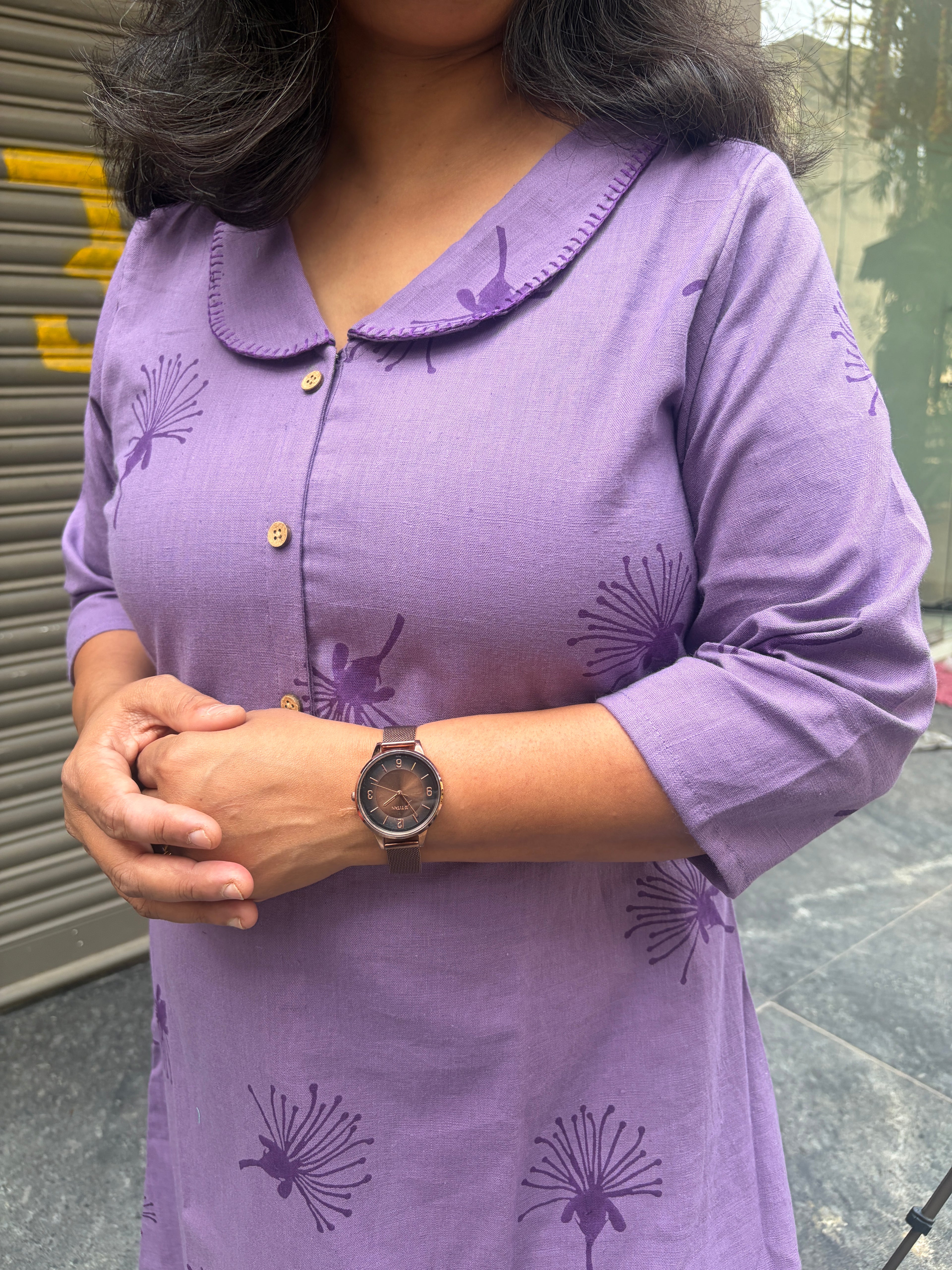 BAHAAR - Organic Cotton Woman's Dress - Purple