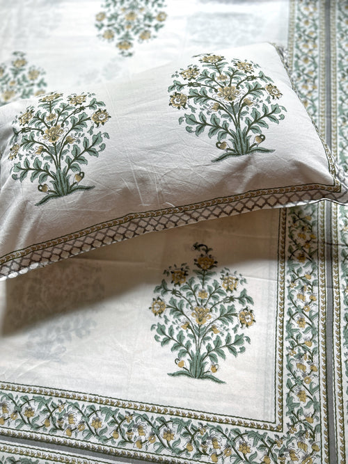 Baagh Double Bedsheet - Green