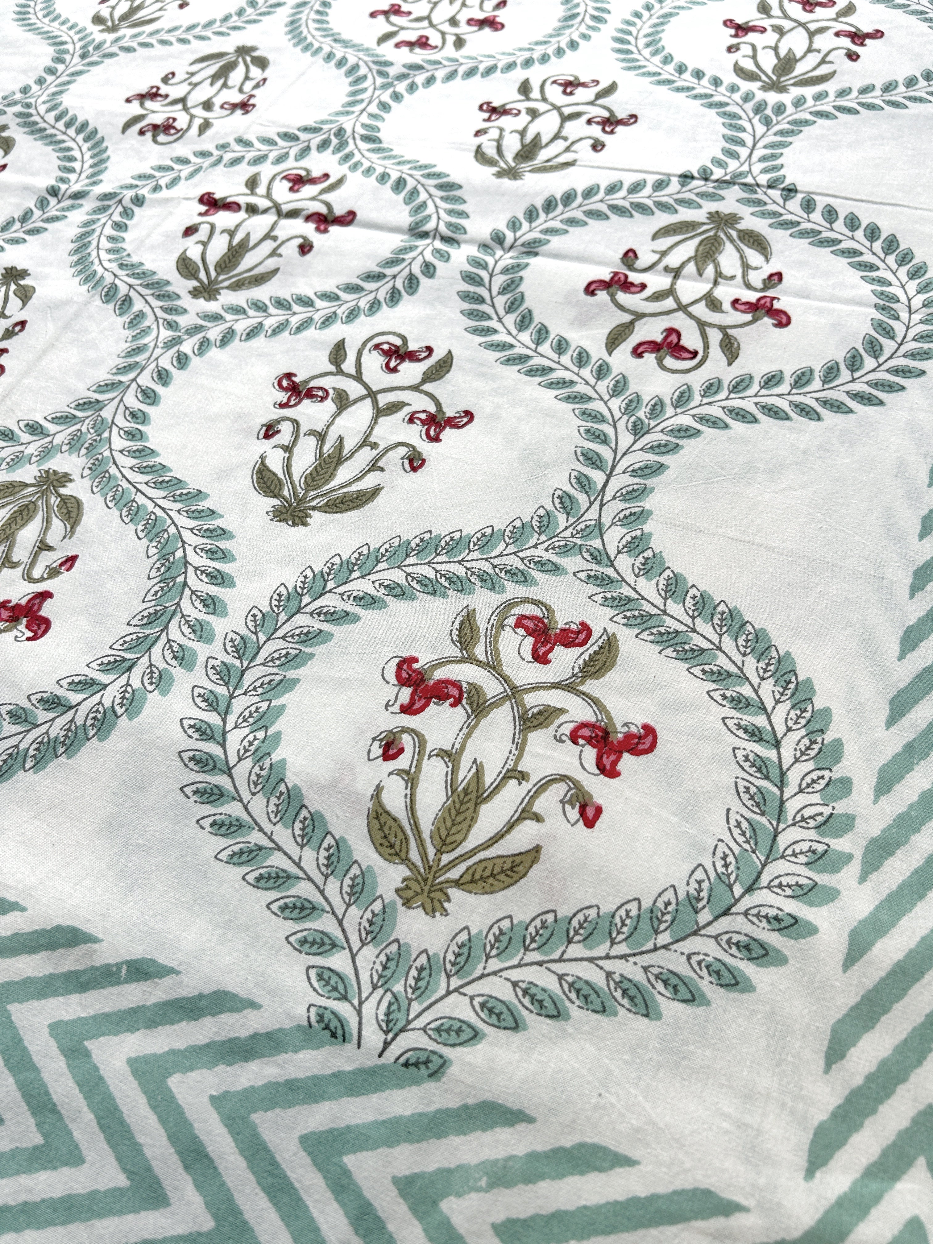 Baagh Double Bedsheet - Green