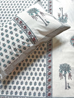Baagh Superking Bedsheet - Maroon & Green