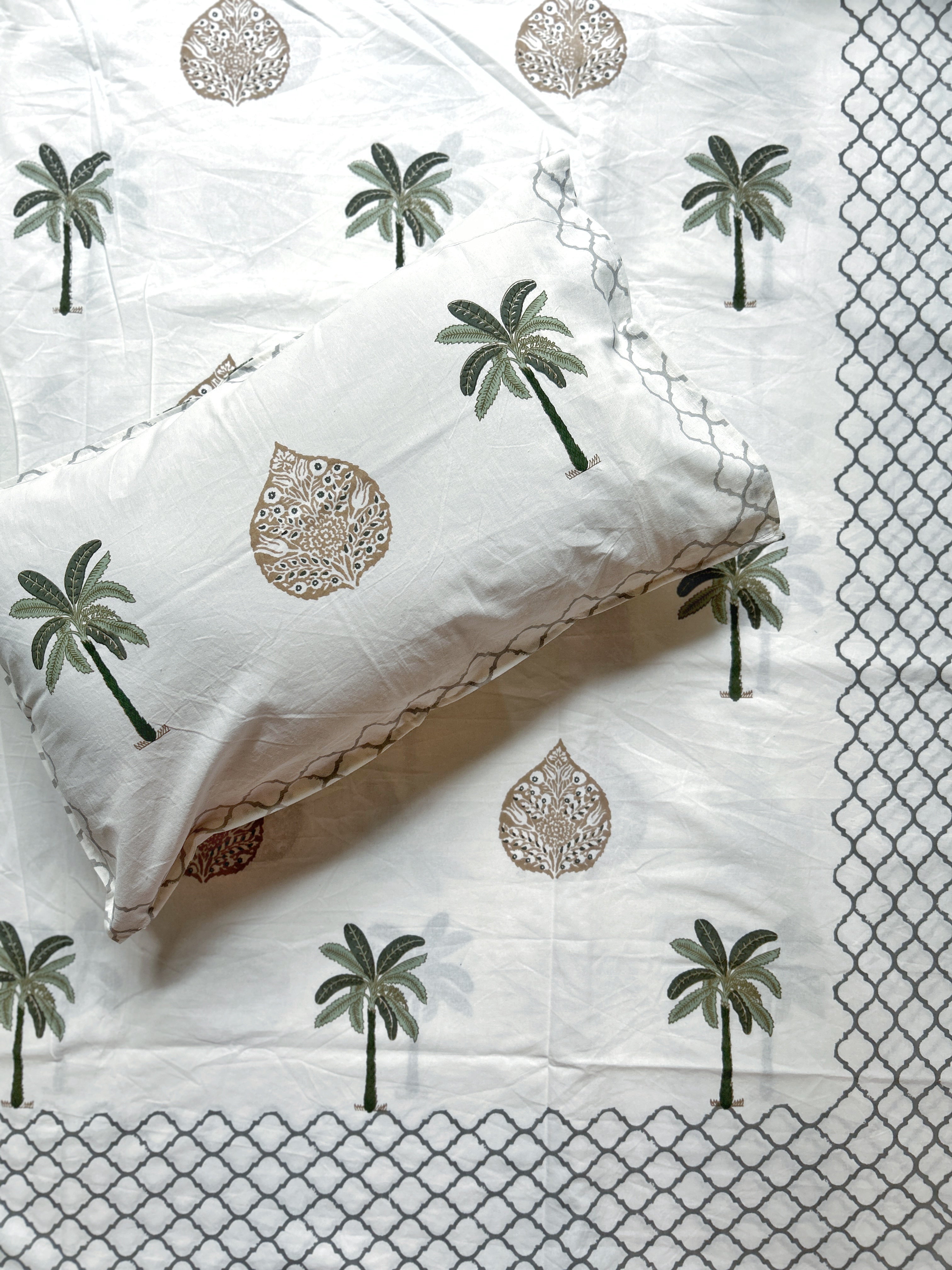 Baagh Superking Bedsheet - Green