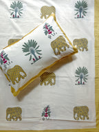 Baagh Double Bedsheet - Yellow