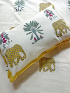 Baagh Double Bedsheet - Yellow