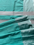 Cotton Linen Saree - Teal