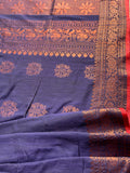 Soft Linen Saree with Jari - Blue