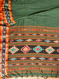 Cotton Ikat Saree - Green