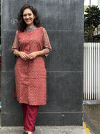 Woman's Co-Ord Set - Maroon Ajrakh