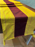 Falling Table Runner - Yellow + Maroon Khun