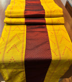 Falling Table Runner - Yellow + Maroon Khun