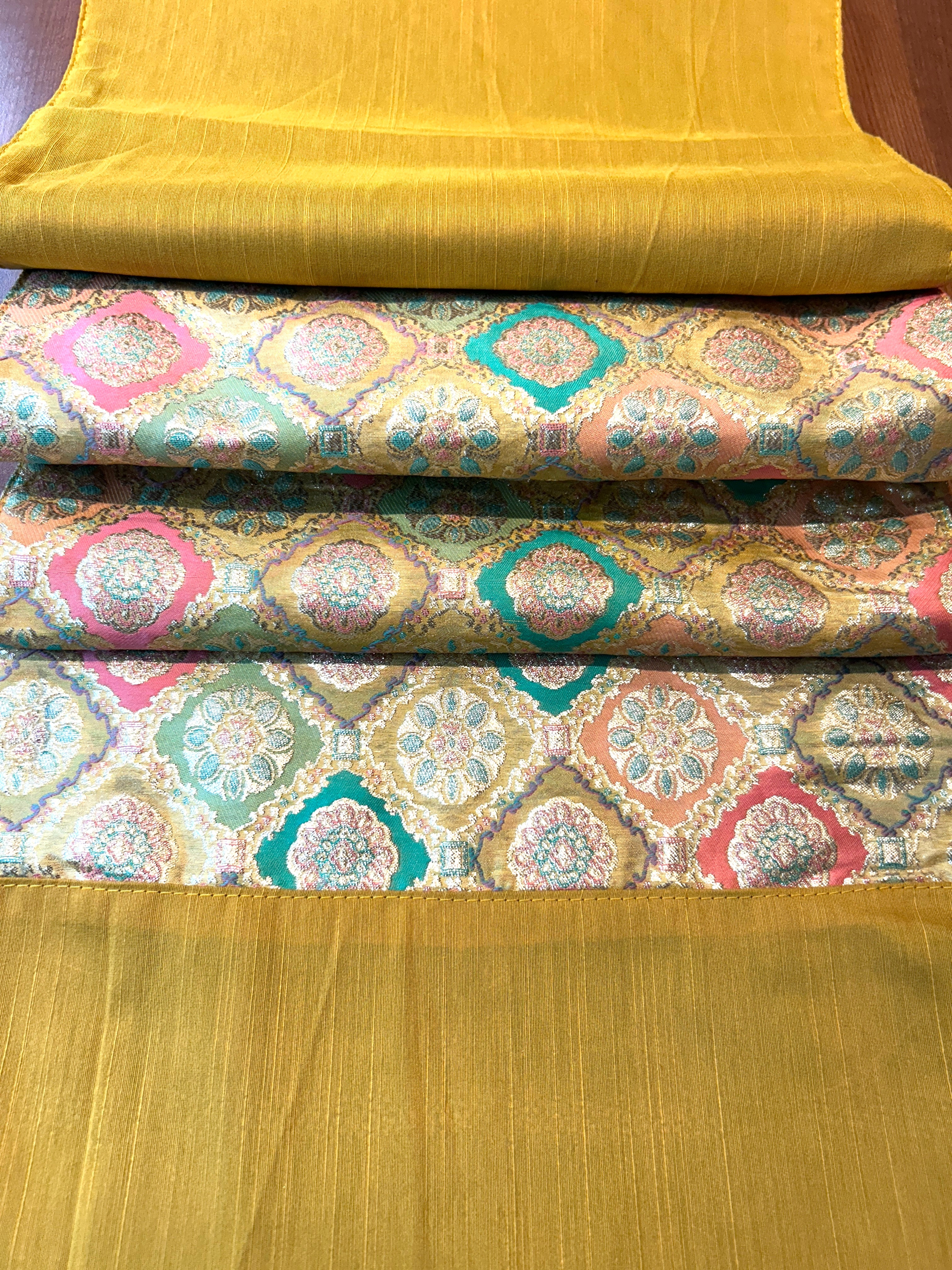 Brocade Falling Table Runner - Golden