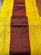 Falling Table Runner - Yellow + Maroon Khun