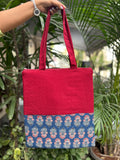 Cotton Tote Bag with Front Pocket