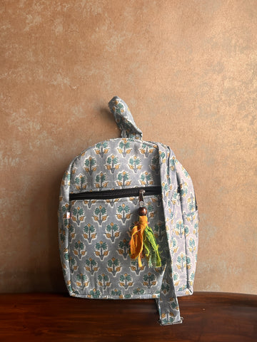 Cotton Backpack - Grey Butti