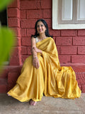 Textured Saree - Mustard Yellow