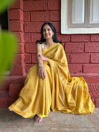 Textured Saree - Mustard Yellow