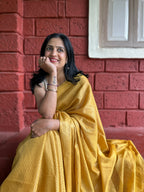 Textured Saree - Mustard Yellow