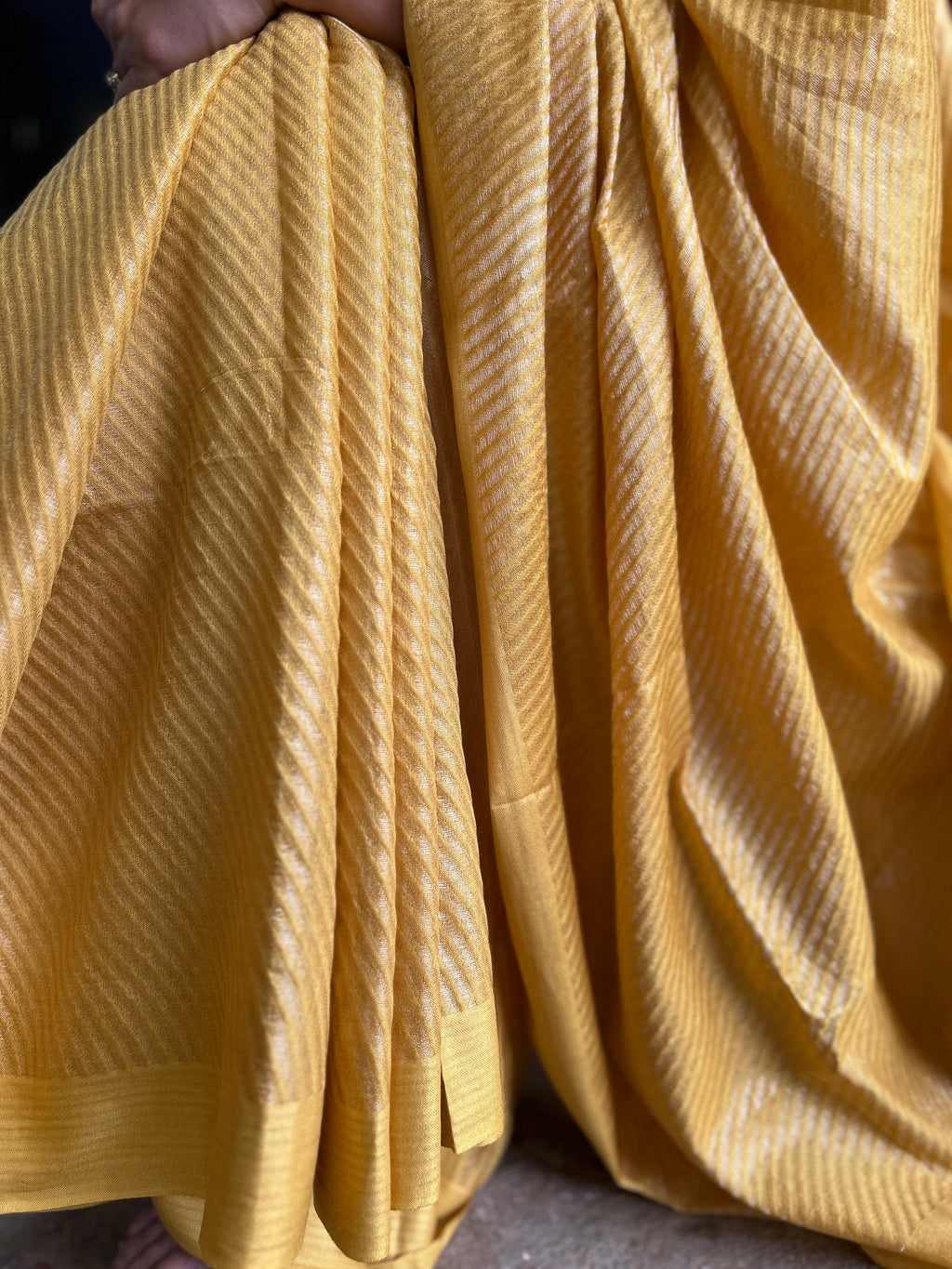 Textured Saree - Mustard Yellow